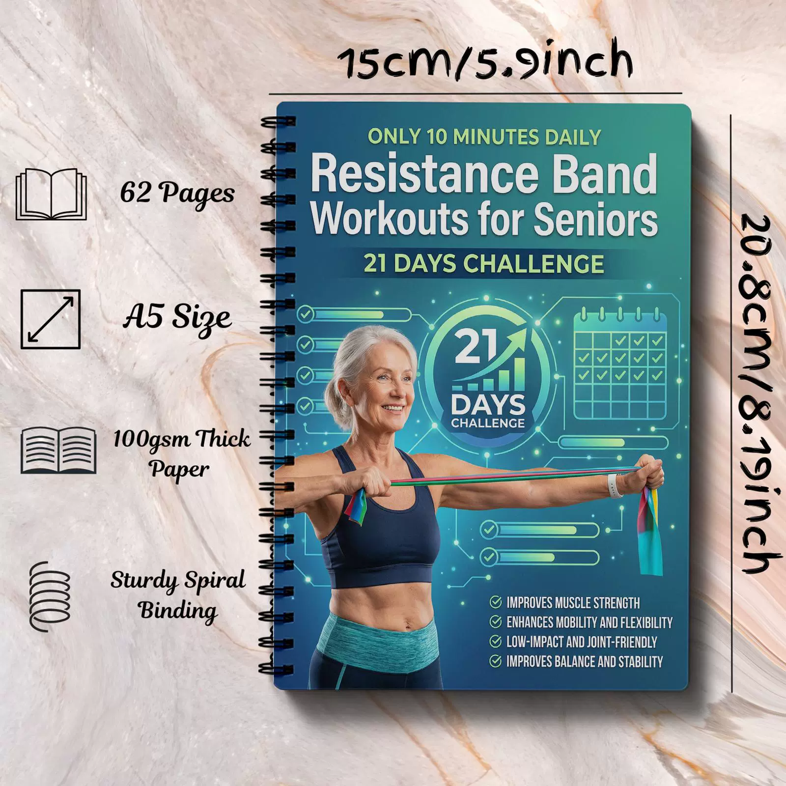 Buku Latihan Resistance Band u - Fitness Journal Planner ulasan dan harga